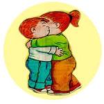 dos ninitos abrazados