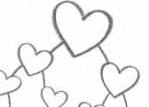 caricatura de corazones cadena